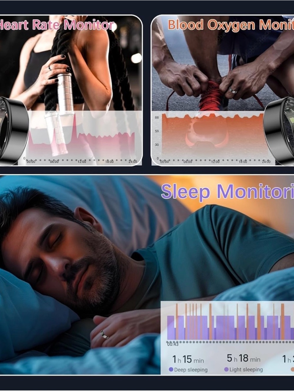 Smart Health Tracking Ring - Black - Picture 3 of 13